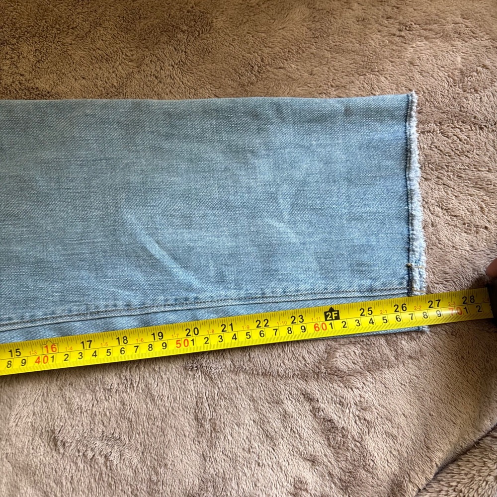 Loft Patchwork Boyfriend Jeans Light Wash Raw Hem Denim Size 30 10 NEW - Picture 10 of 11